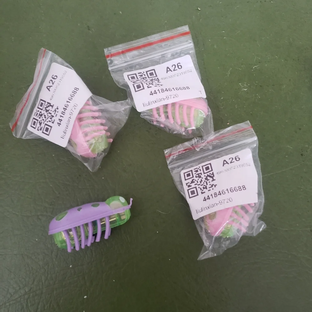 NWT Purple and Pink Robotic Battery Powered Bug Beetle Cat Toy Set X4